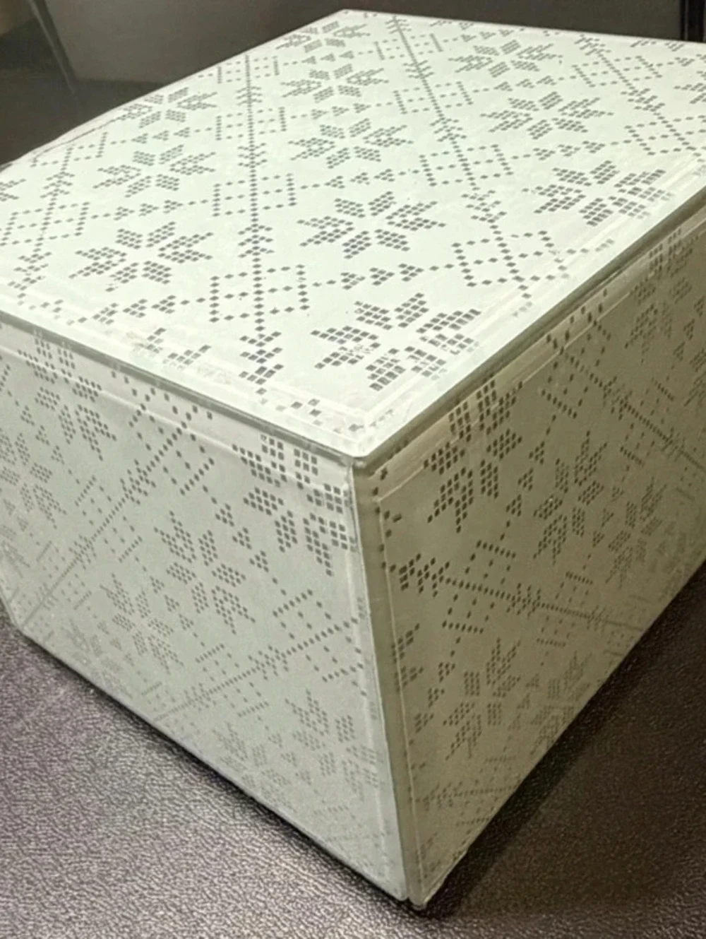 Max Studio Home 3-Drawer Mirrored Jewelry Box - Snowflake Pattern